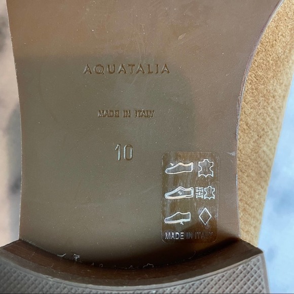 Aquatalia Fife Cognac Tan Suede Mules Size 10 - Picture 5 of 8